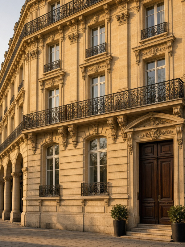Входная дверь здания кабинета на Rue de Rivoli в Париже